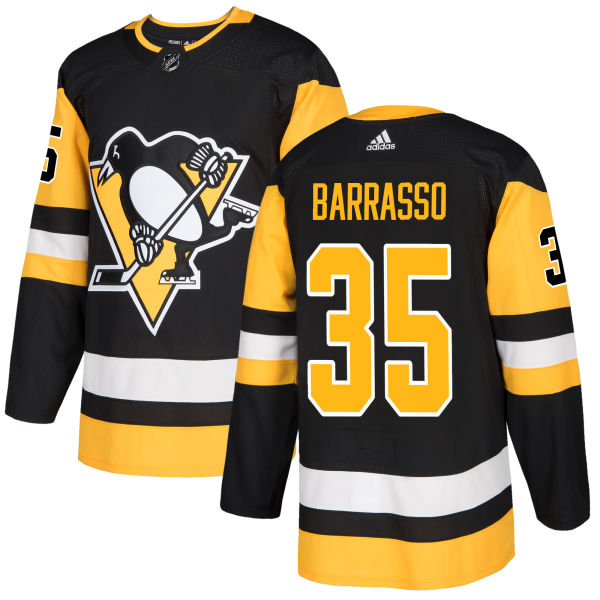 Adidas Penguins #35 Tom Barrasso Black Home Authentic Stitched NHL Jersey